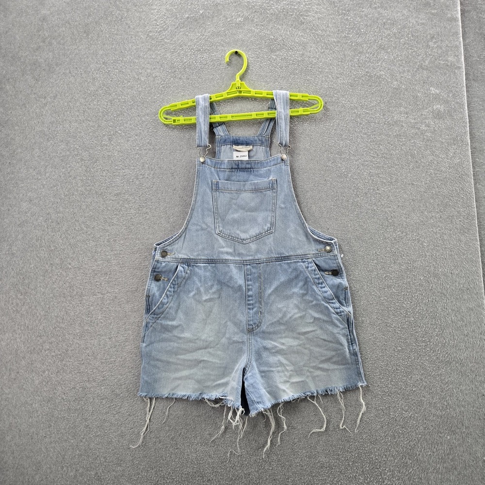 Universal Thread Women Overalls 8 Light Blue Denim Shortall Button Y2K READ